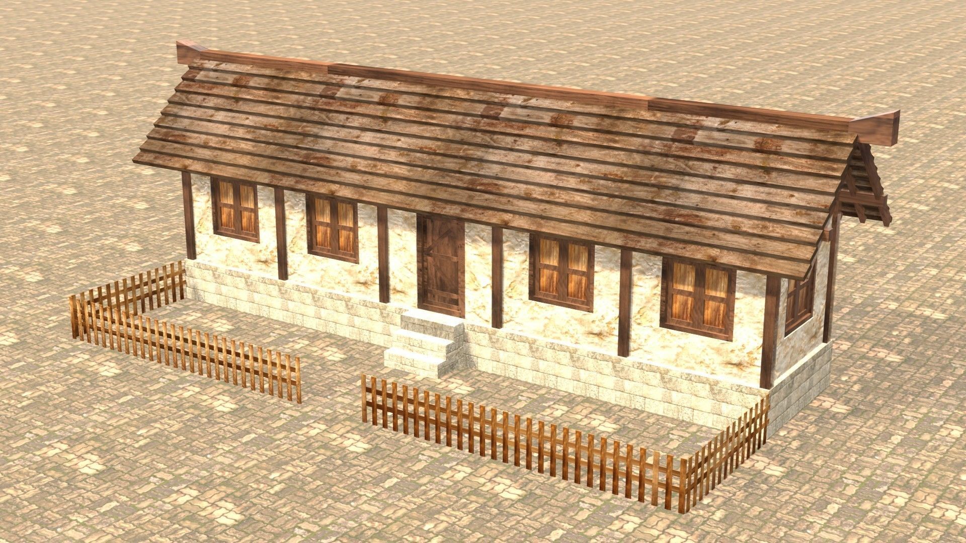 Medieval house twelve 10 Low-poly 3D model_2
