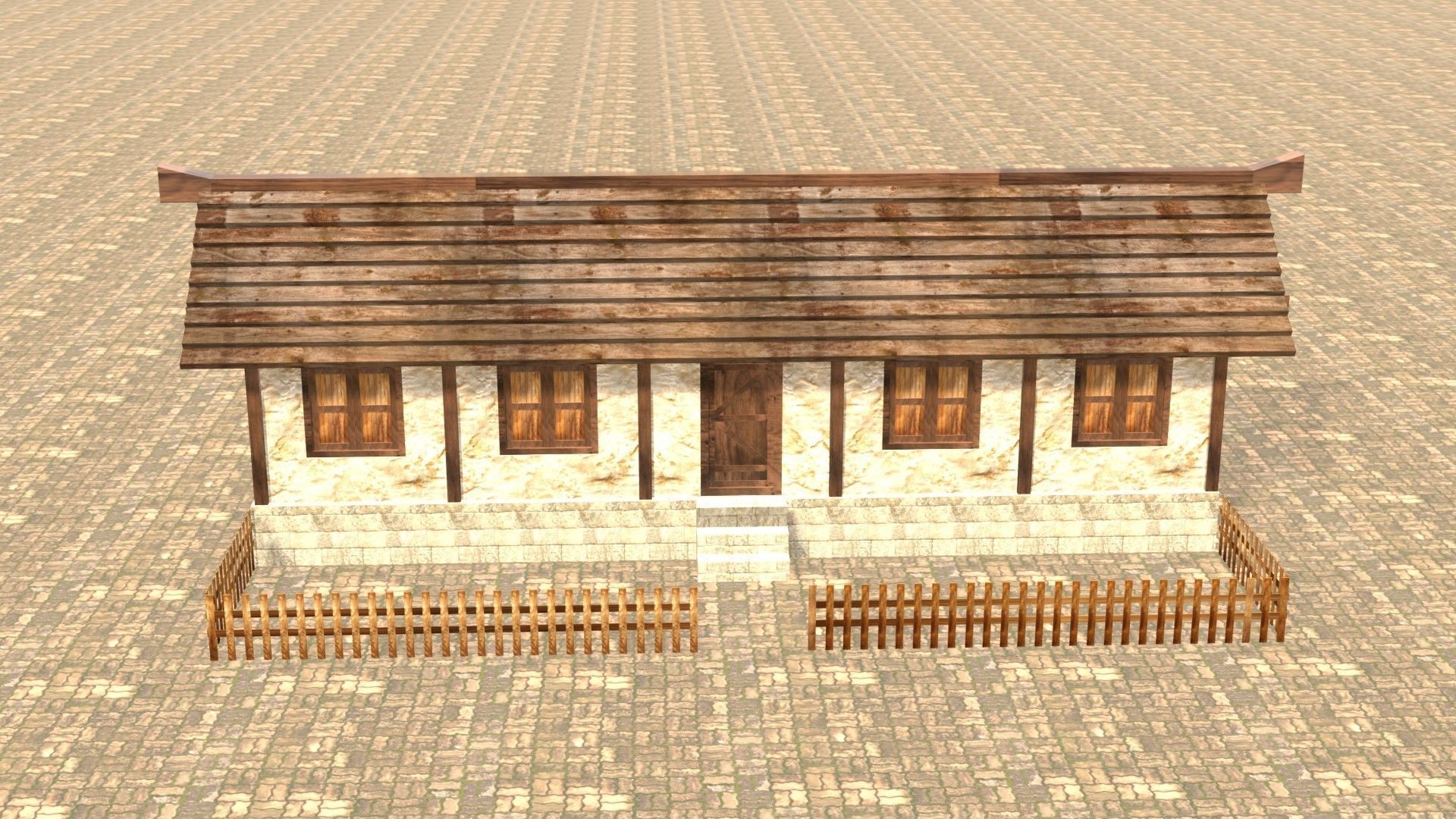 Medieval house twelve 10 Low-poly 3D model_1