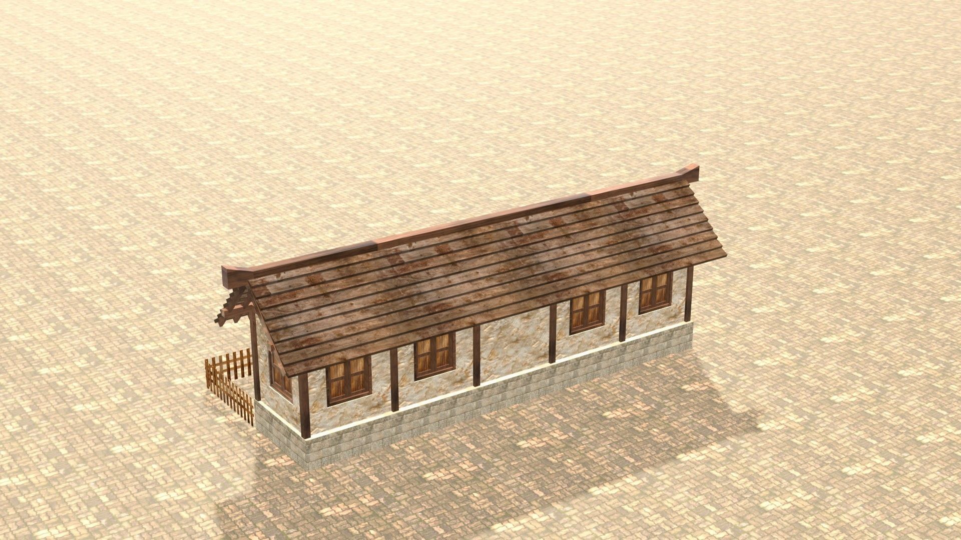 Medieval house twelve 10 Low-poly 3D model_8