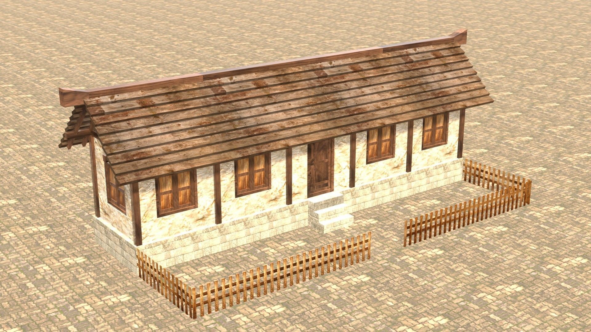 Medieval house twelve 10 Low-poly 3D model_4