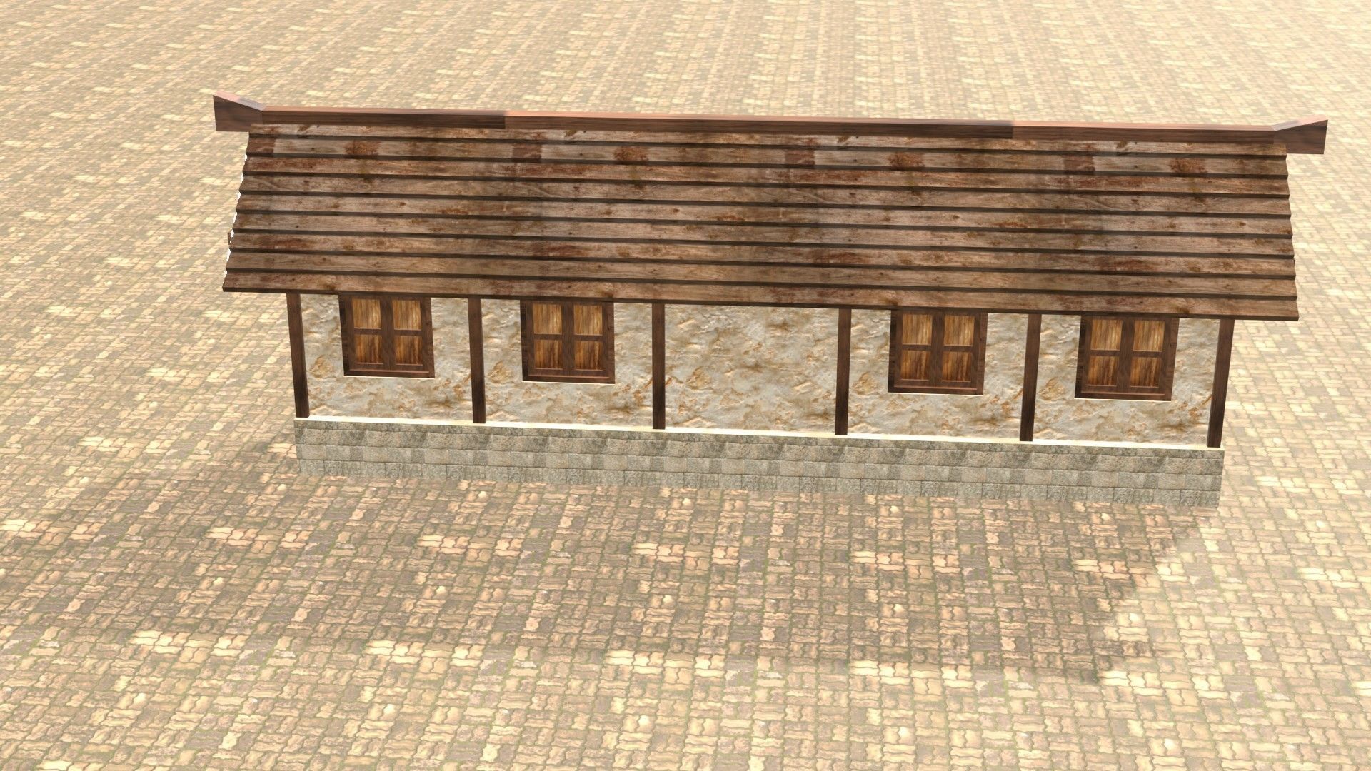 Medieval house twelve 10 Low-poly 3D model_15