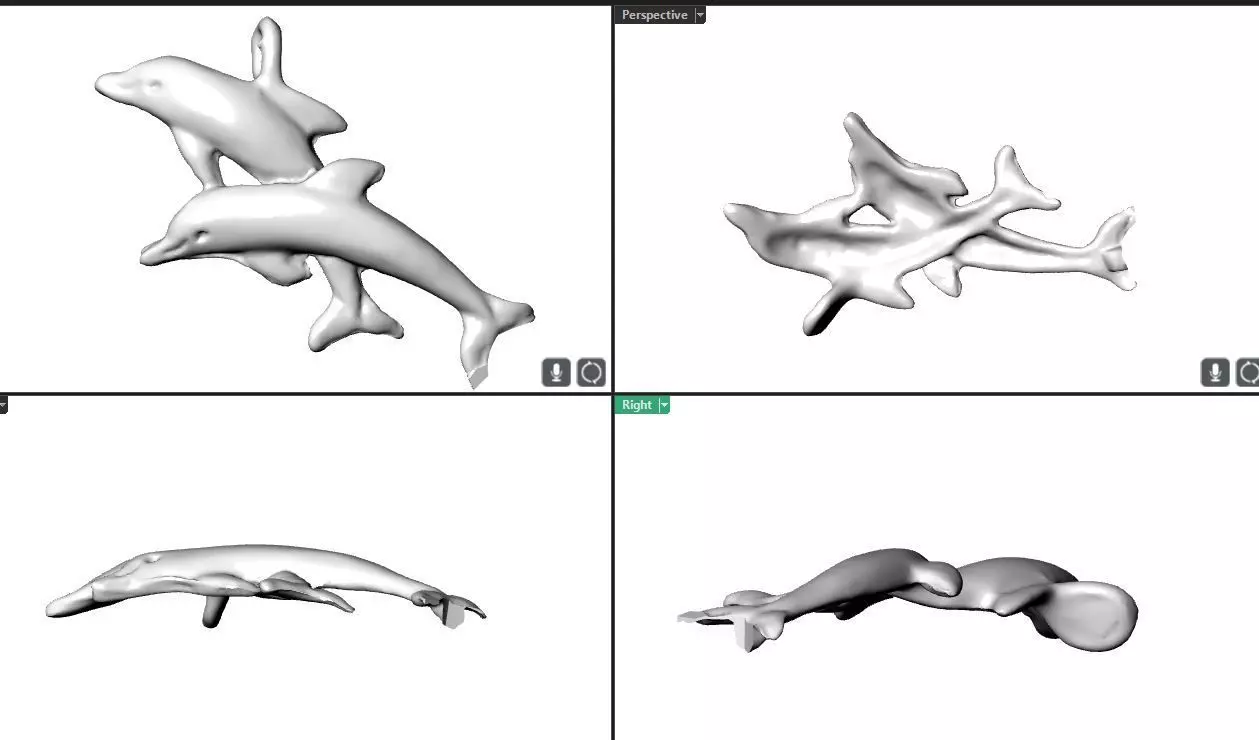 Double Dolphin Pendant  3D print model_0