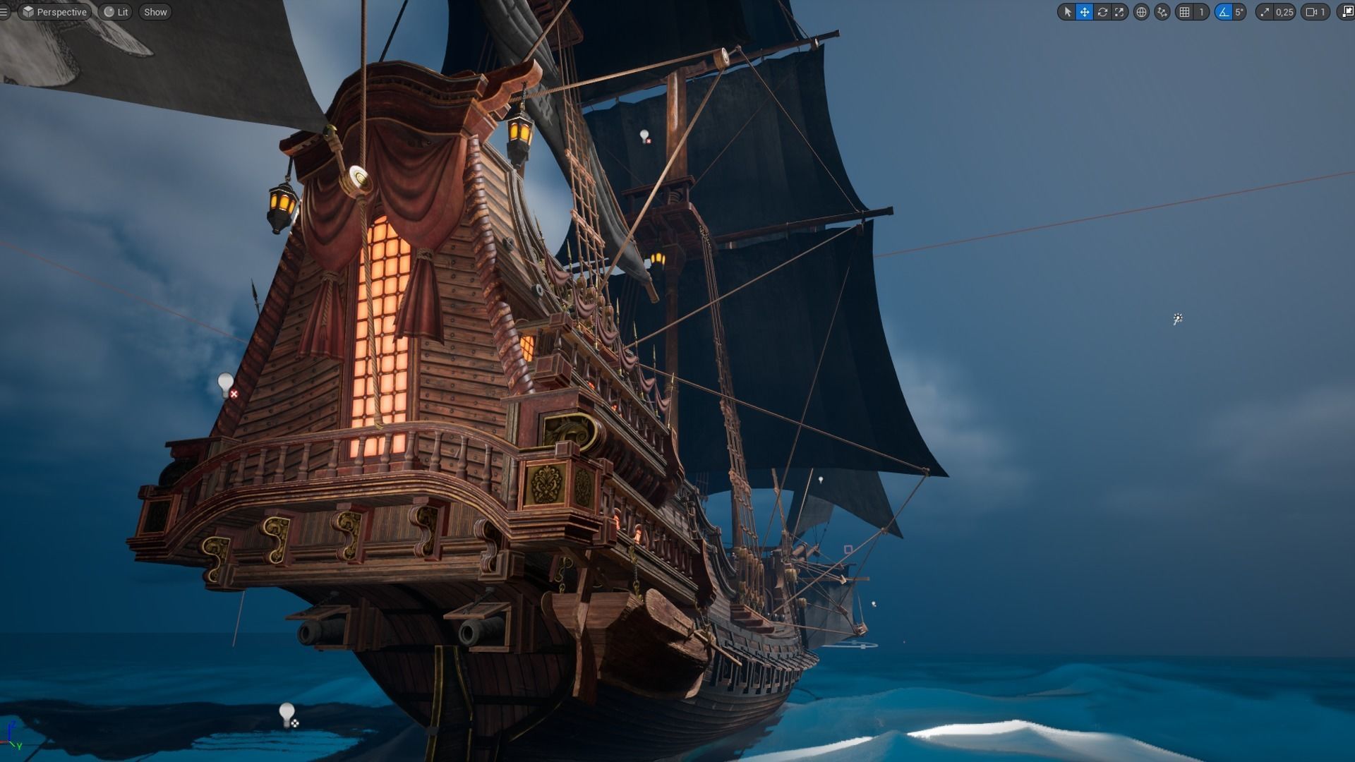 Galleon Spartan Low-poly 3D model_2