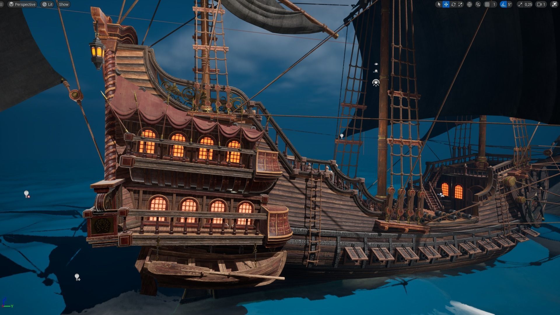 Galleon Spartan Low-poly 3D model_16