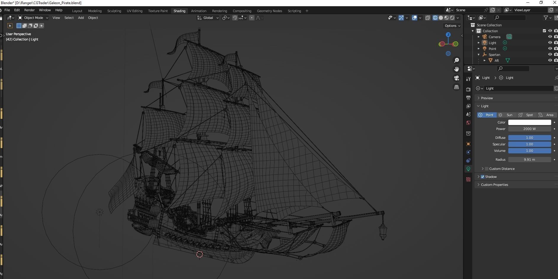 Galleon Spartan Low-poly 3D model_39