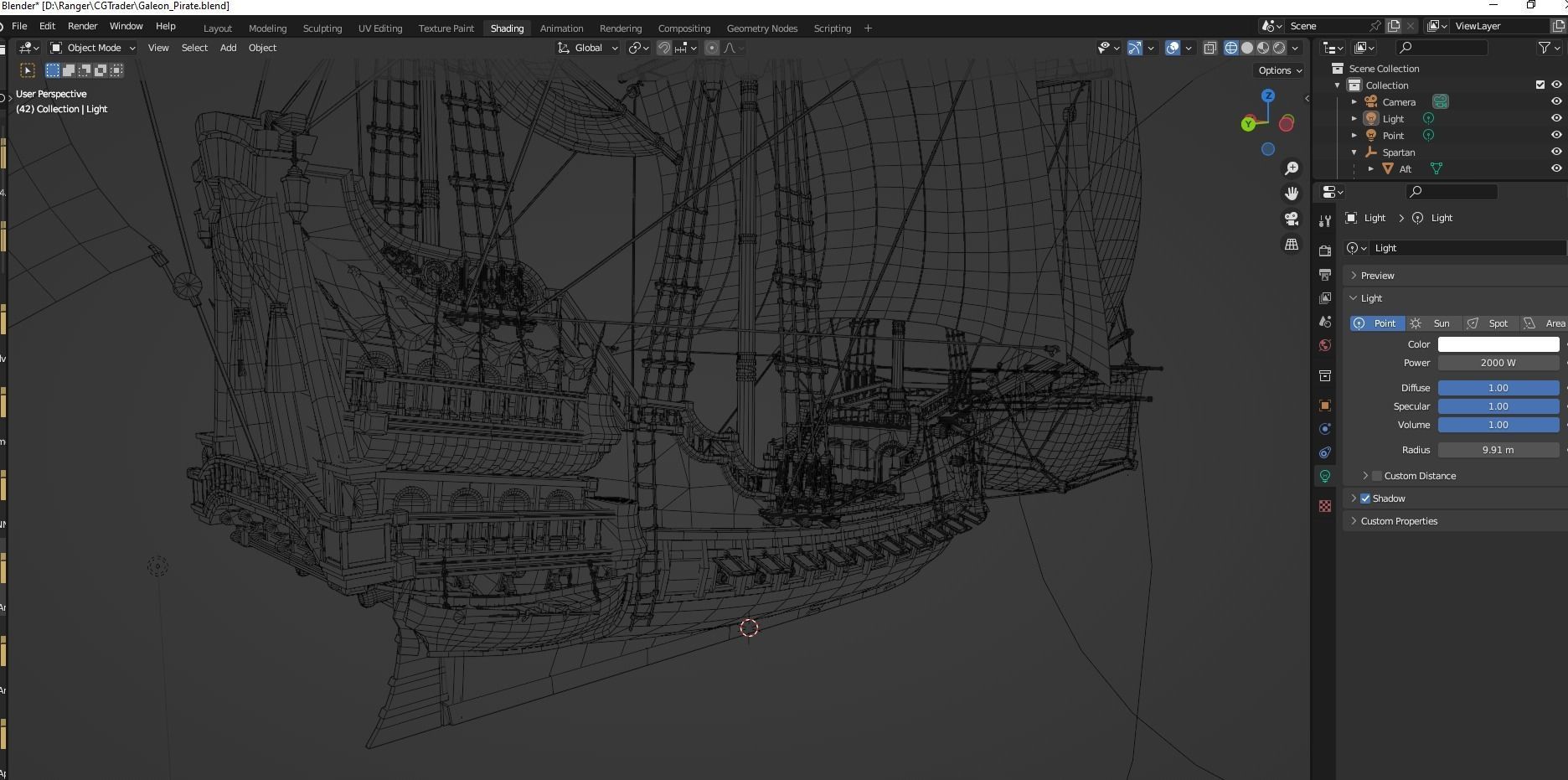 Galleon Spartan Low-poly 3D model_41
