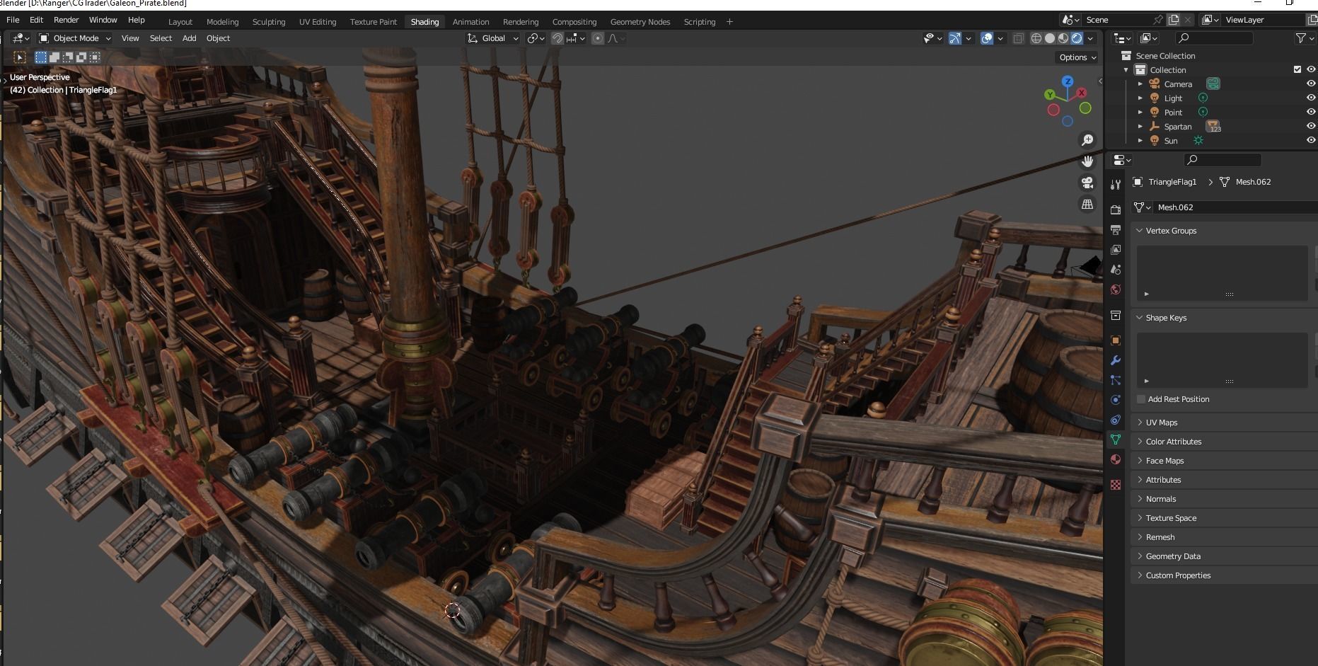 Galleon Spartan Low-poly 3D model_48