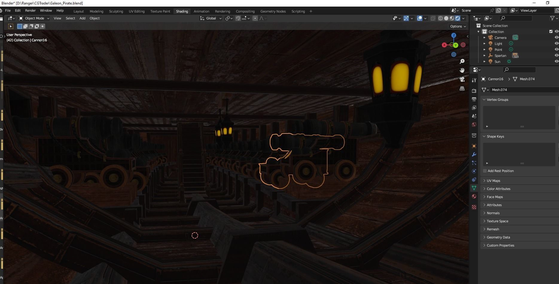 Galleon Spartan Low-poly 3D model_33