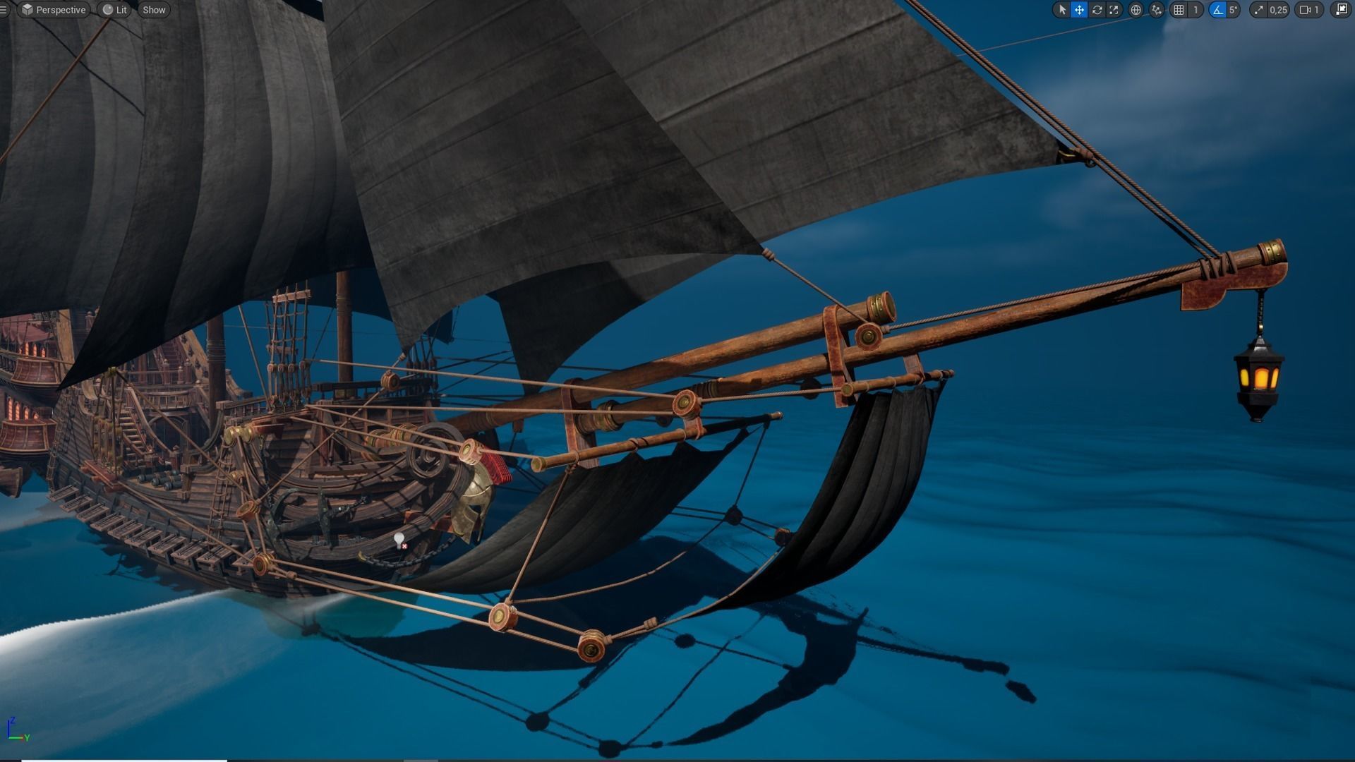 Galleon Spartan Low-poly 3D model_14