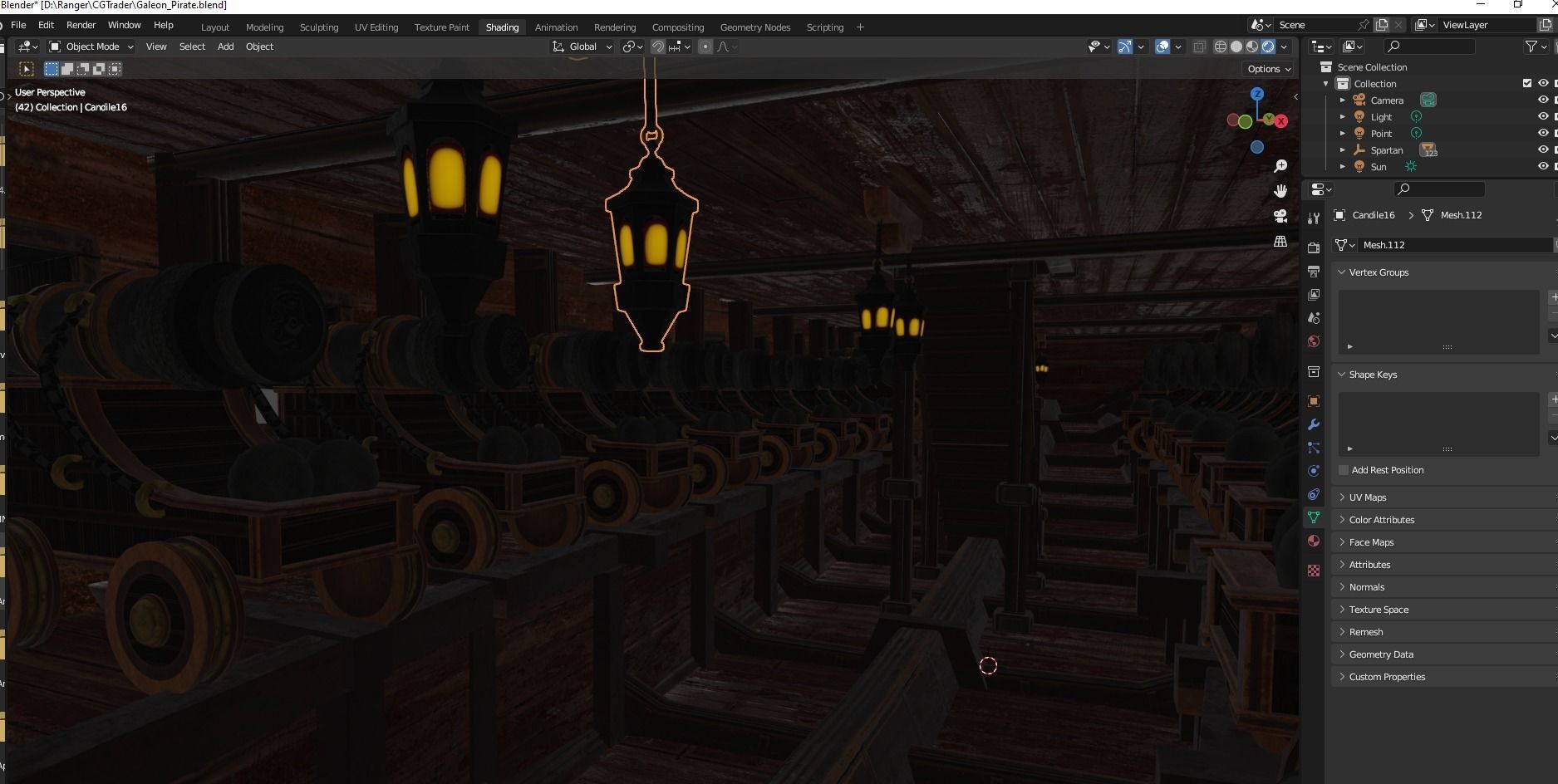 Galleon Spartan Low-poly 3D model_34