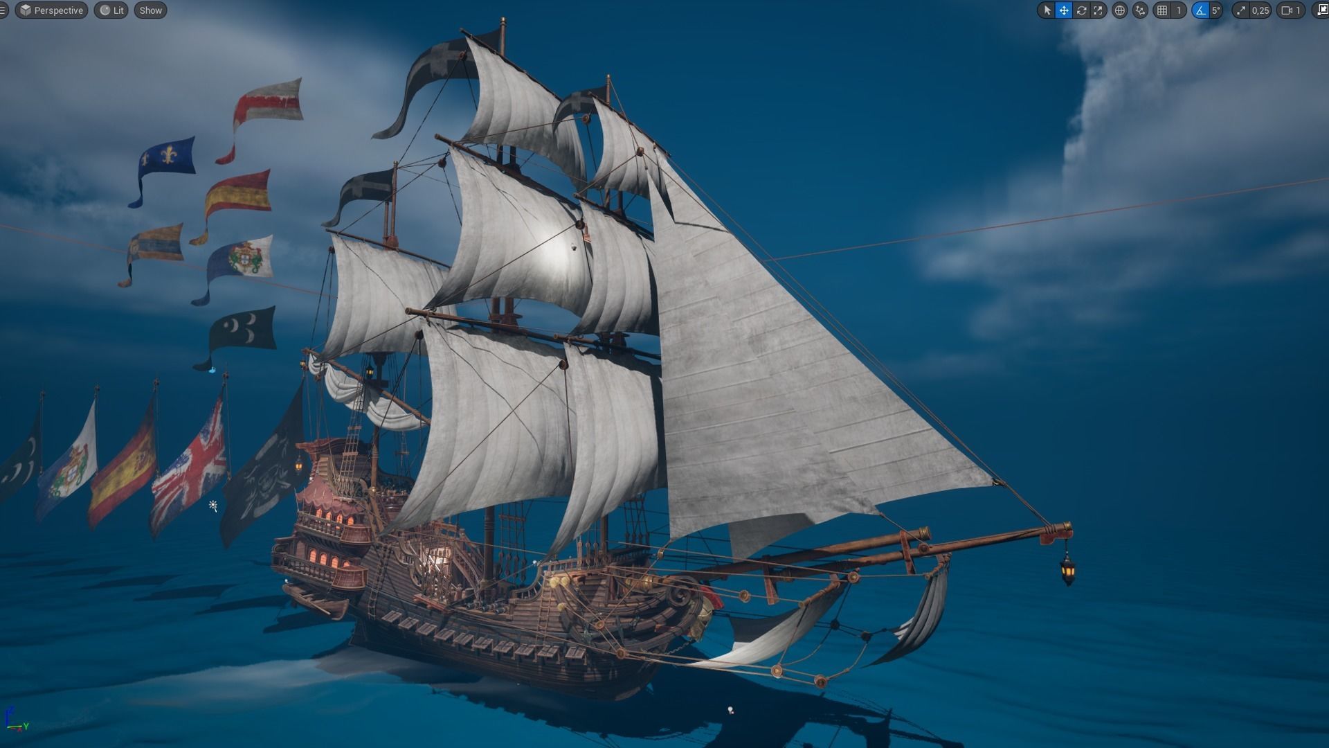 Galleon Spartan Low-poly 3D model_4