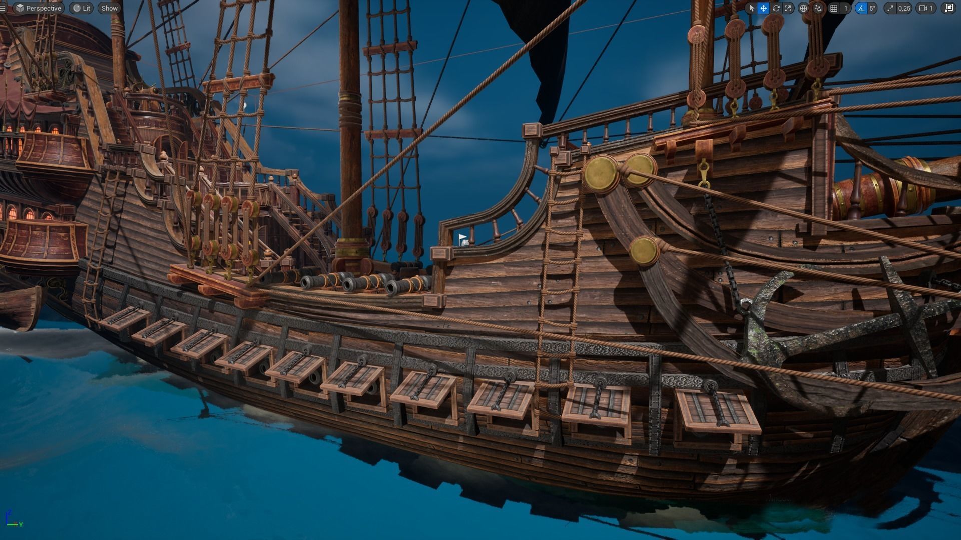 Galleon Spartan Low-poly 3D model_17