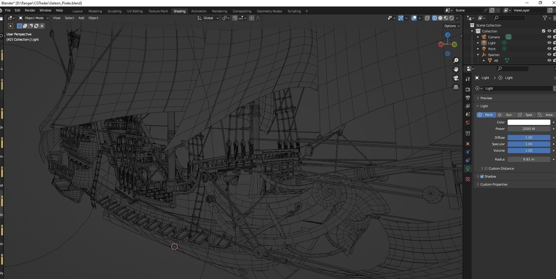 Galleon Spartan Low-poly 3D model_40