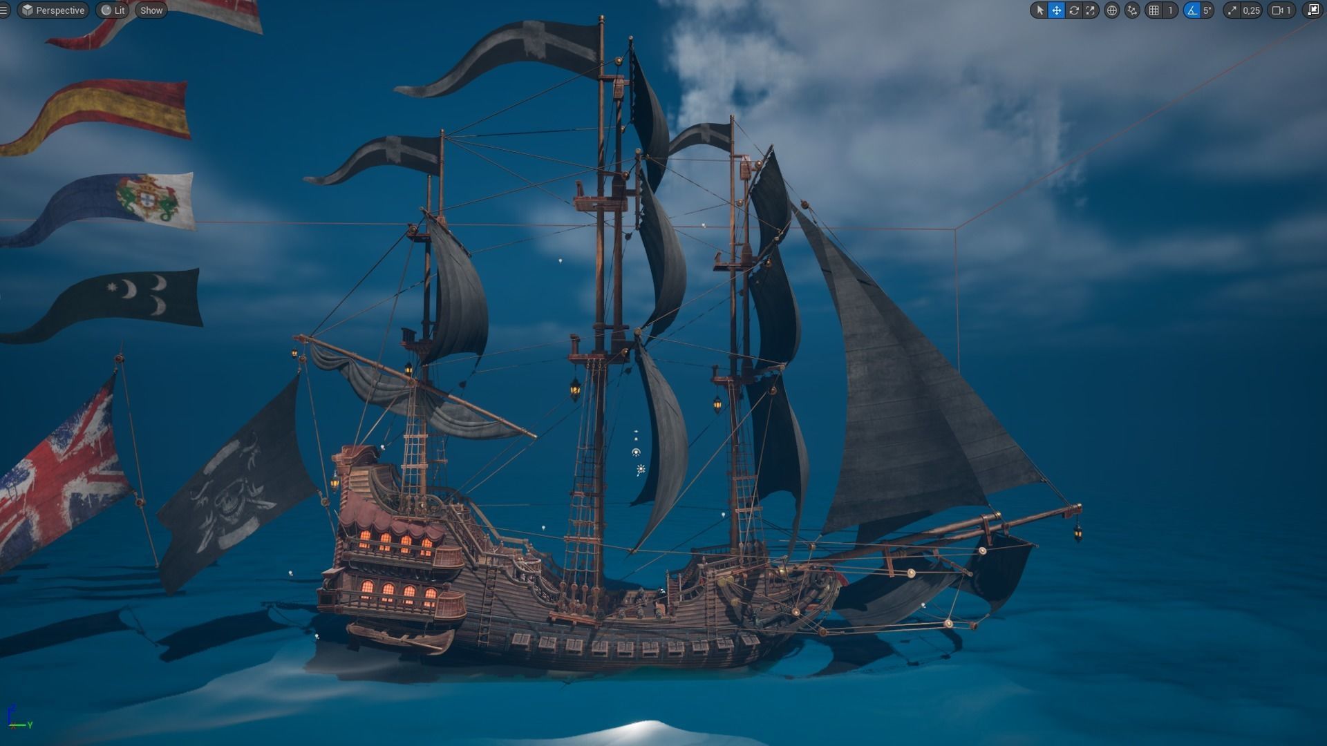 Galleon Spartan Low-poly 3D model_3