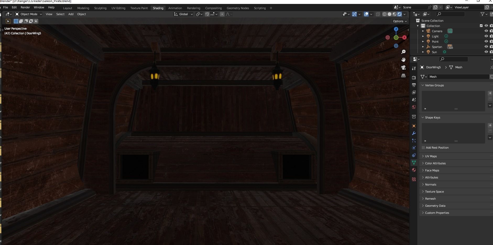 Galleon Spartan Low-poly 3D model_28