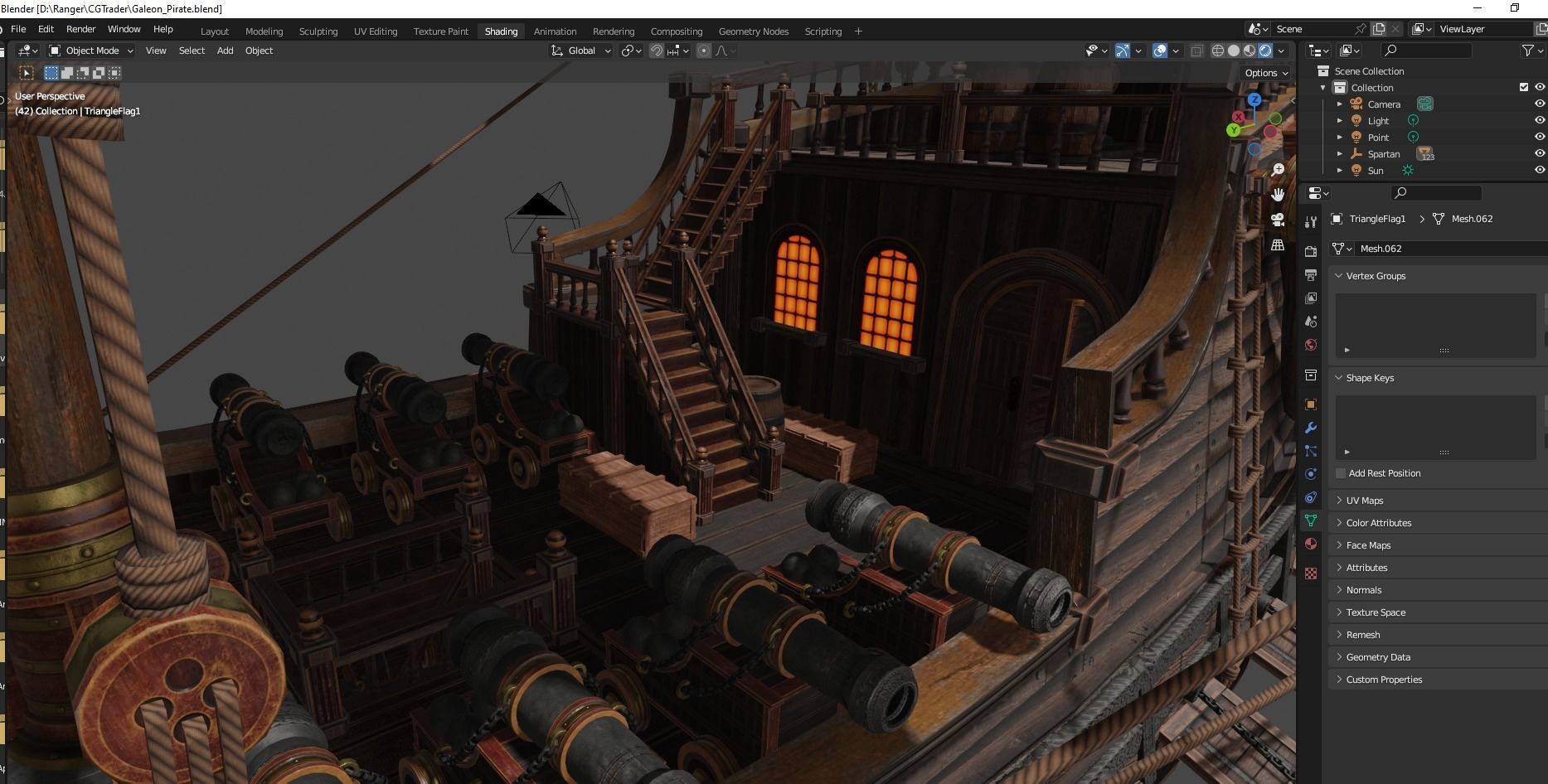 Galleon Spartan Low-poly 3D model_46