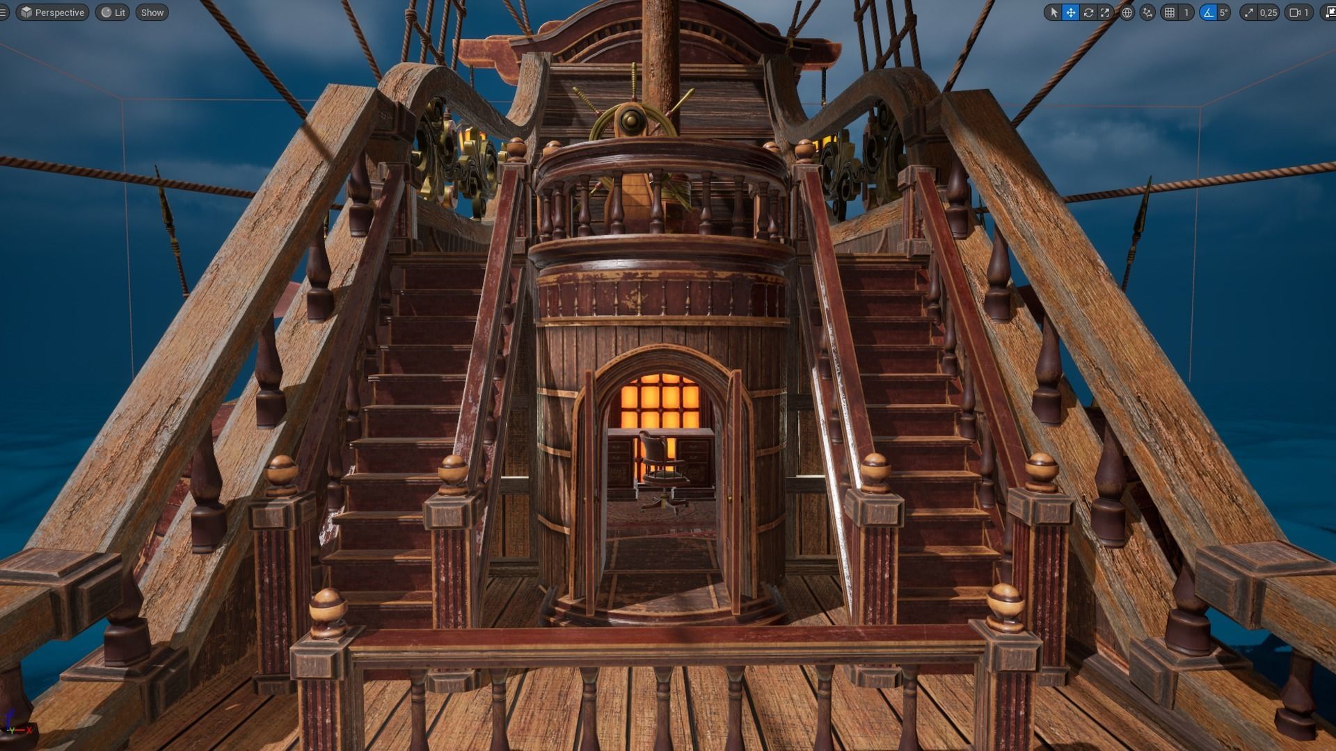 Galleon Spartan Low-poly 3D model_9