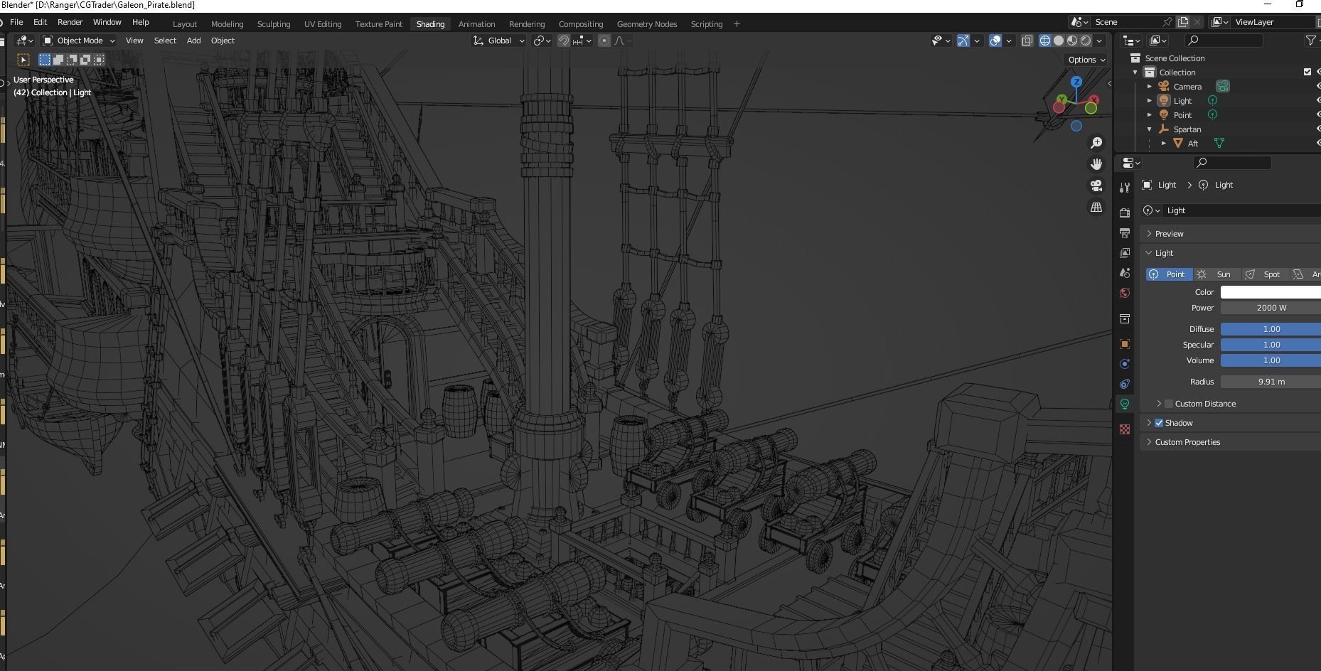 Galleon Spartan Low-poly 3D model_42