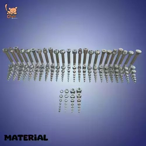 202 Pack Bolts and Nuts  3D model