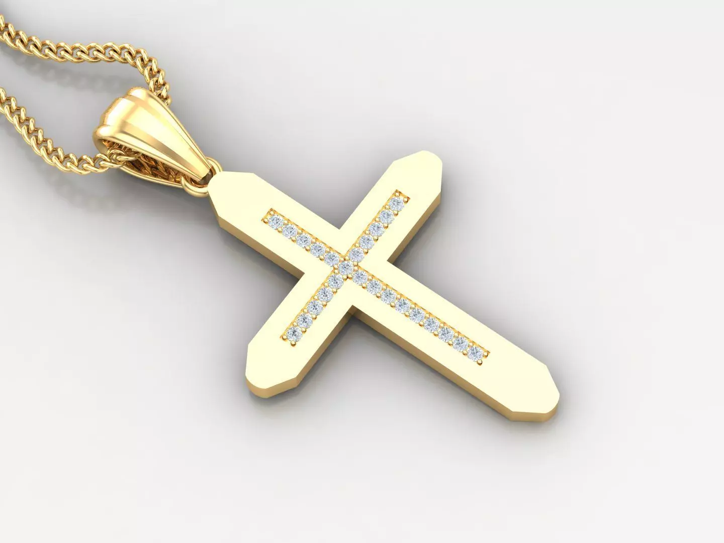 High Cross Pendant Light Gold 18K 4CP014 3D print model