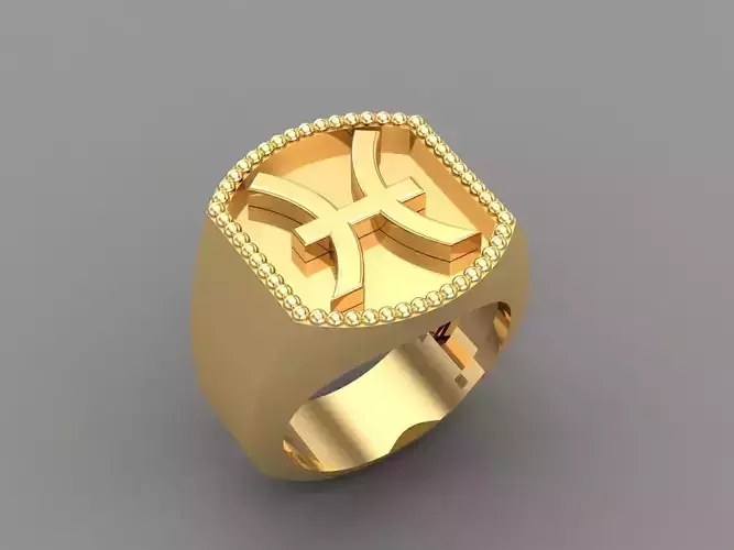 Pisces Ring Version 2 For Print STL 3D print model