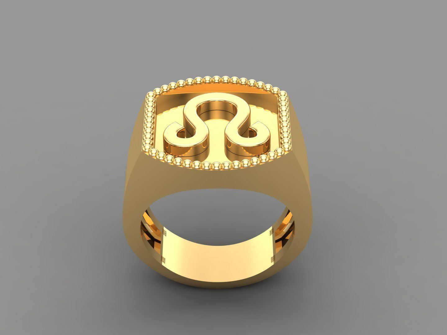 Leo Ring Version 2 For Print STL 3D print model_3