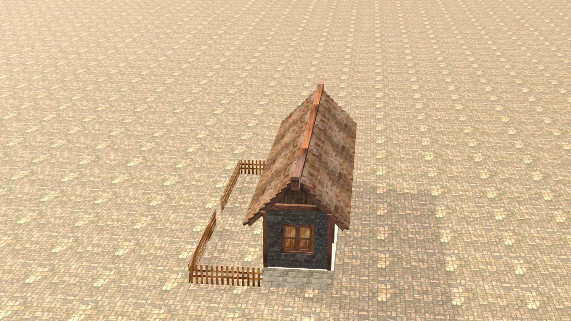 Medieval house twelve Low-poly 3D model_9