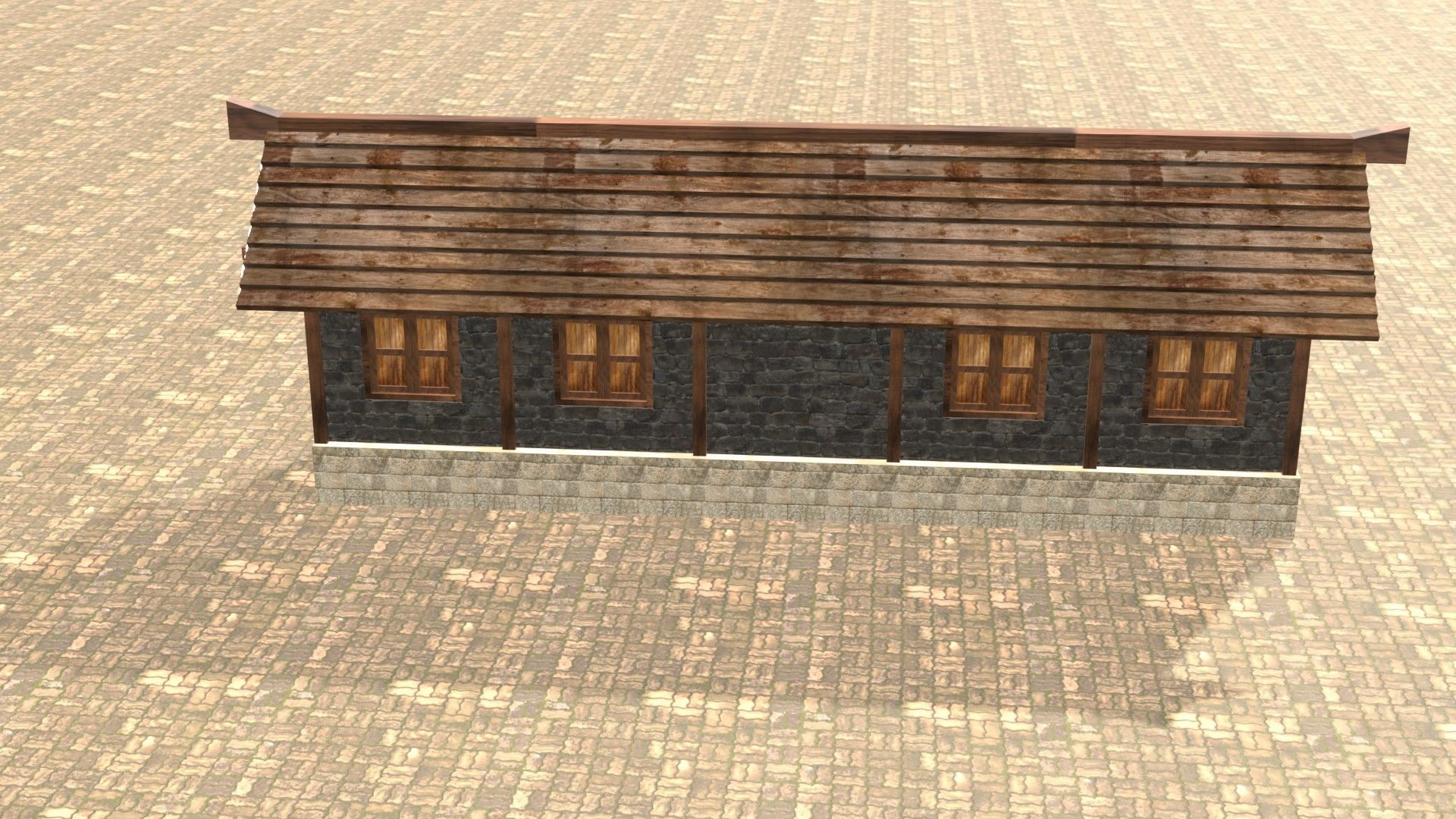 Medieval house twelve Low-poly 3D model_15