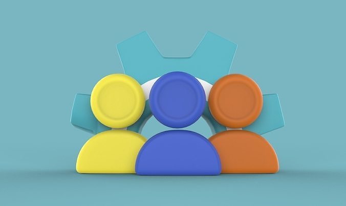 Team Work 3D Icon 3D model