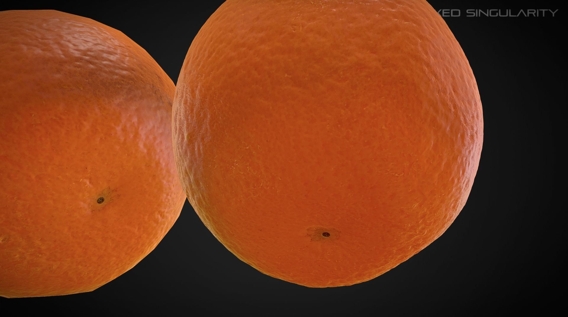 3D scan fruit - Orange half photogrammetry Low-poly 3D model_4