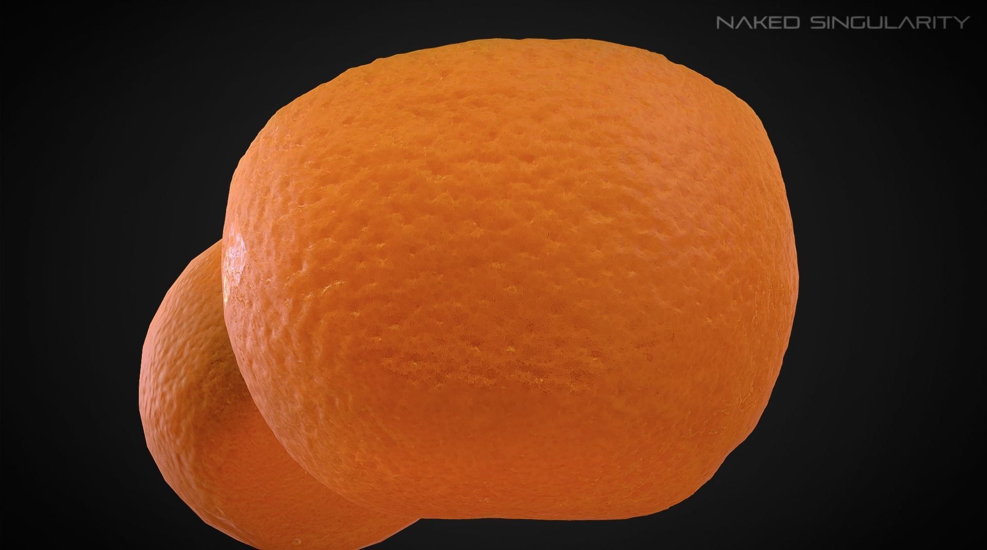 3D scan fruit - Orange half photogrammetry Low-poly 3D model_3