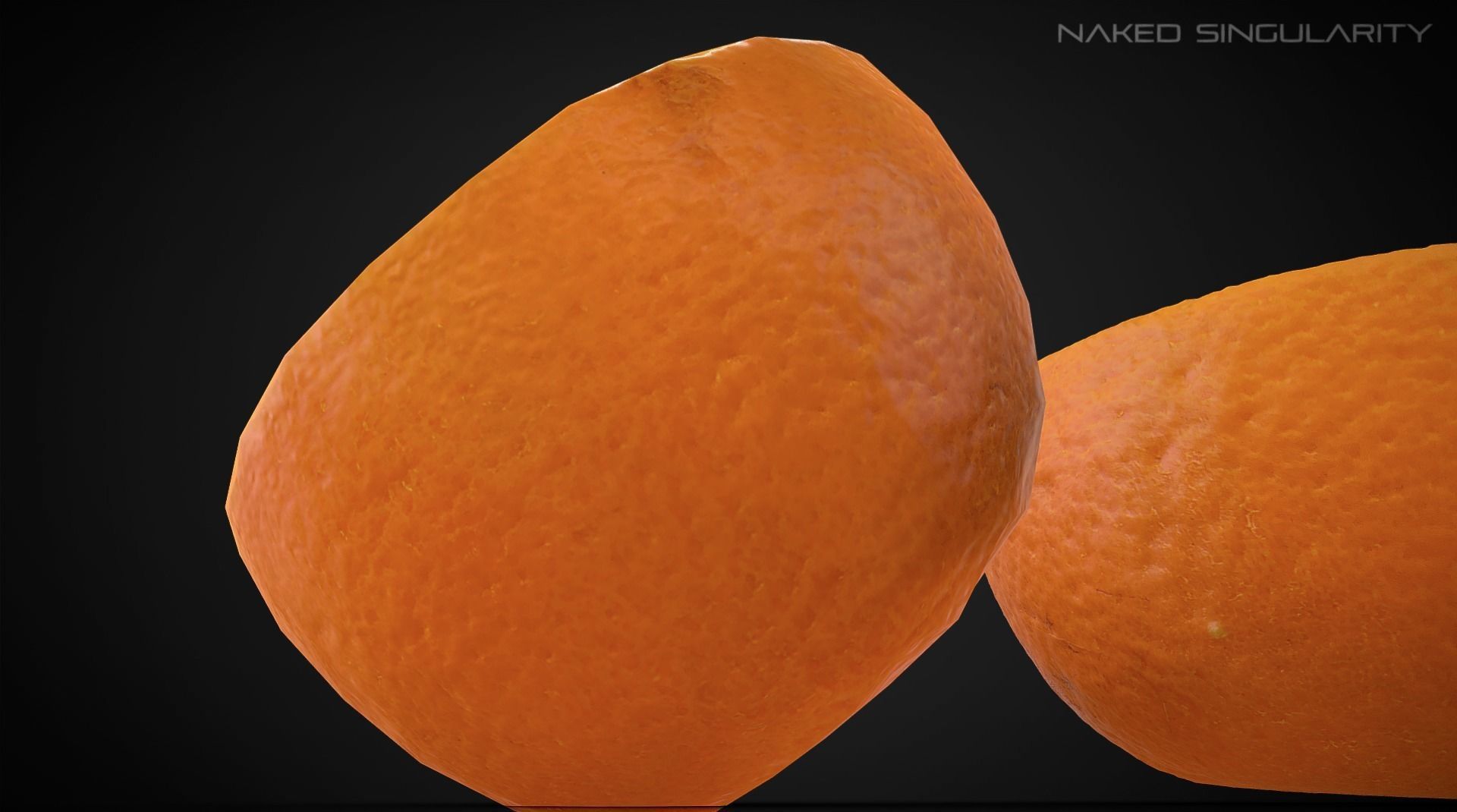 3D scan fruit - Orange half photogrammetry Low-poly 3D model_5