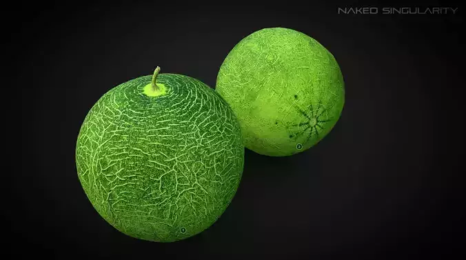3D Scan fruit - Cantaloupe melon photogrammetry Low-poly 3D model