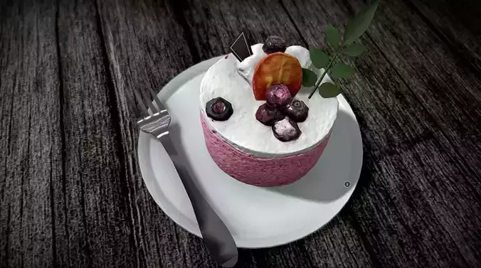 3D Scan cakery- Blueberry cake photogrammetry 4K