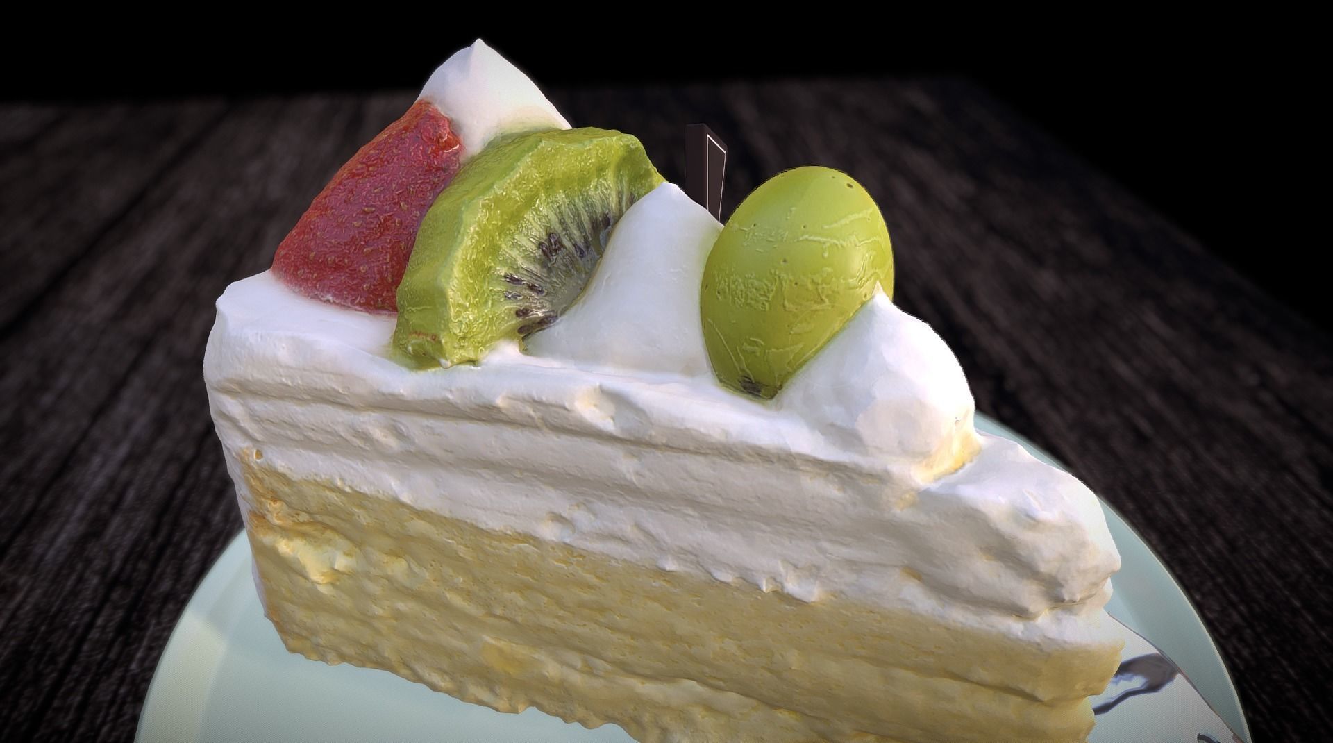 3D Scan cakery - Fruit cream cake photogrammetry Low-poly 3D model_4