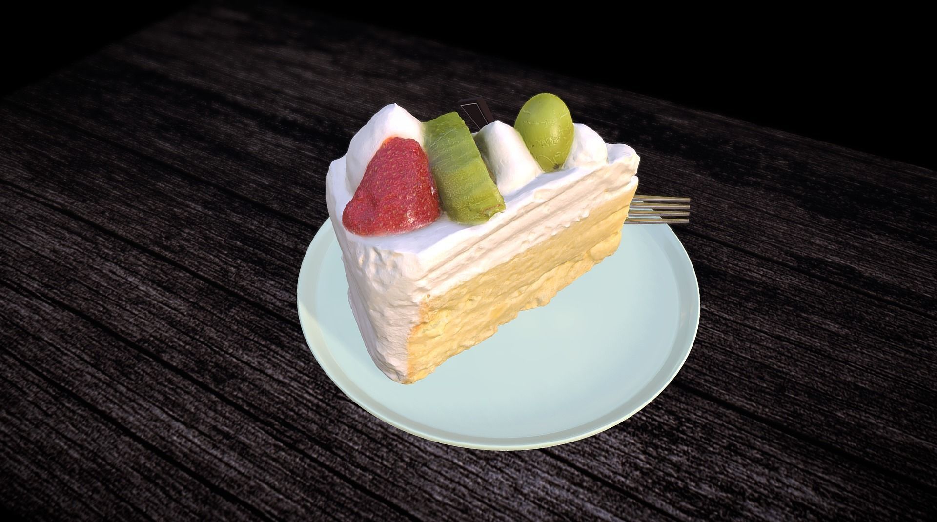 3D Scan cakery - Fruit cream cake photogrammetry Low-poly 3D model_6