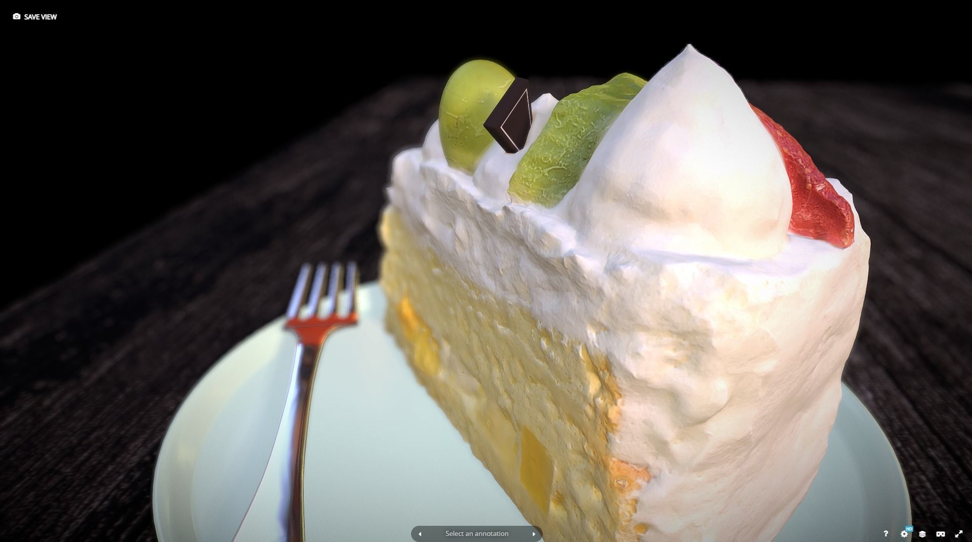 3D Scan cakery - Fruit cream cake photogrammetry Low-poly 3D model_5