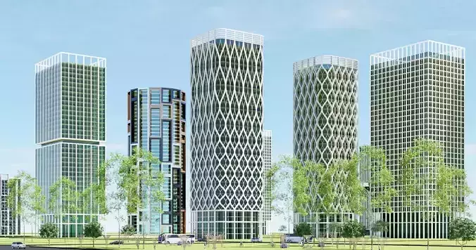Office Twin Towers GH230129 - Rhino Grasshopper Project 3D model