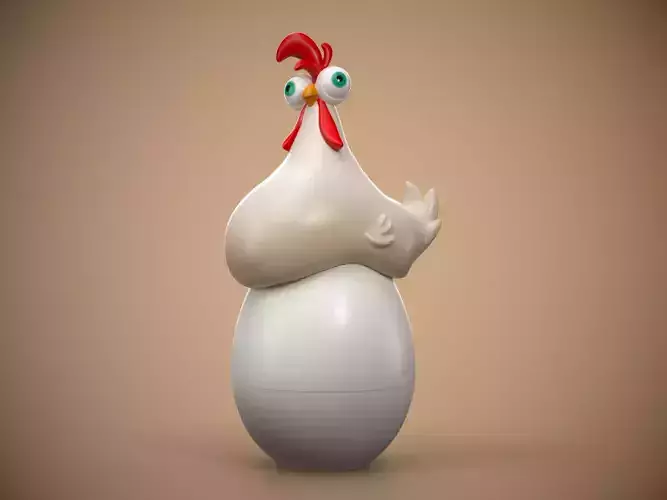 Decorative Hen Sculpture with Hidden Storage 3D print model