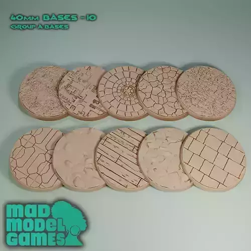 40MM BASES - 10 - GROUP A - DND character bases