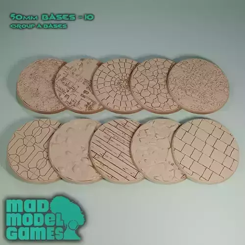 50MM BASES - 10 - GROUP A - DND character bases