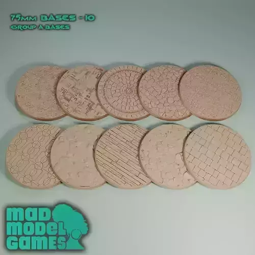 75MM BASES - 10 - GROUP A - DND character bases