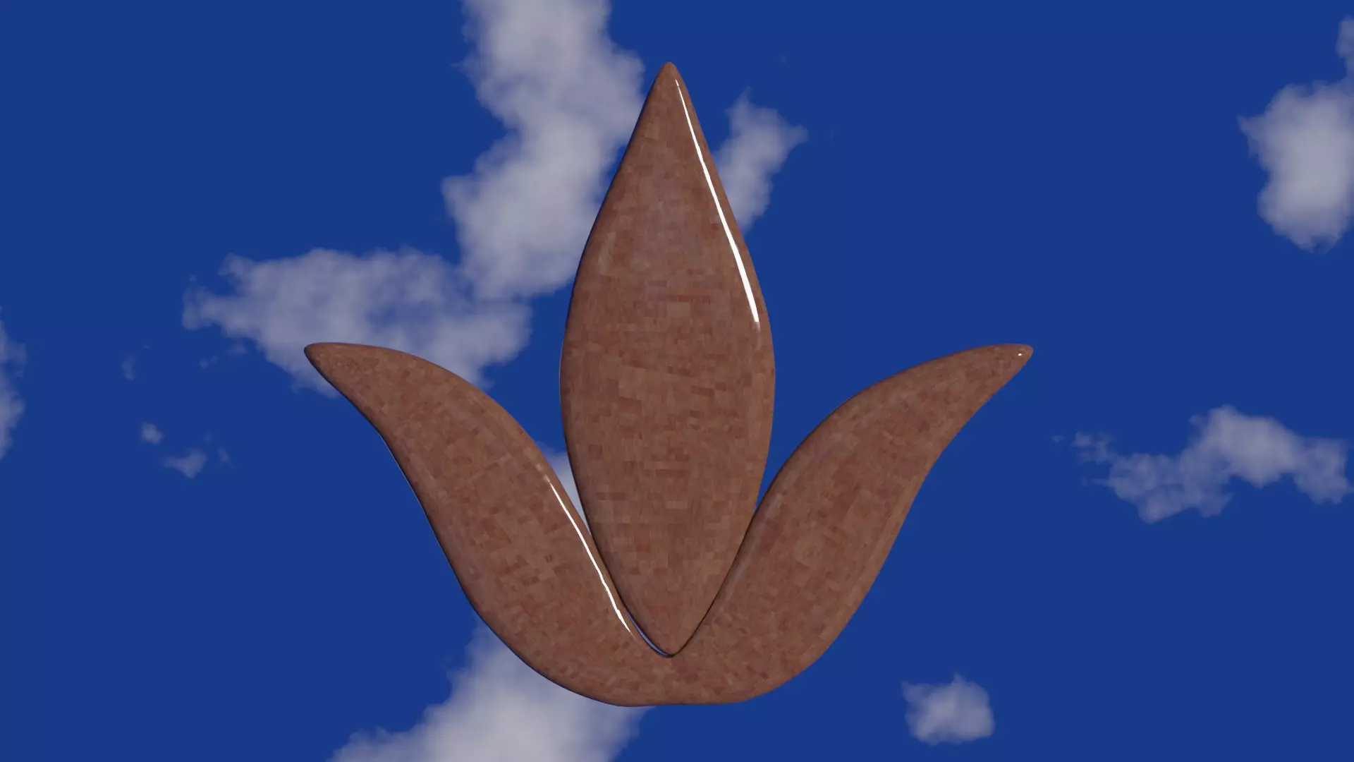 Ornament decorative item in wood material Low-poly 3D model