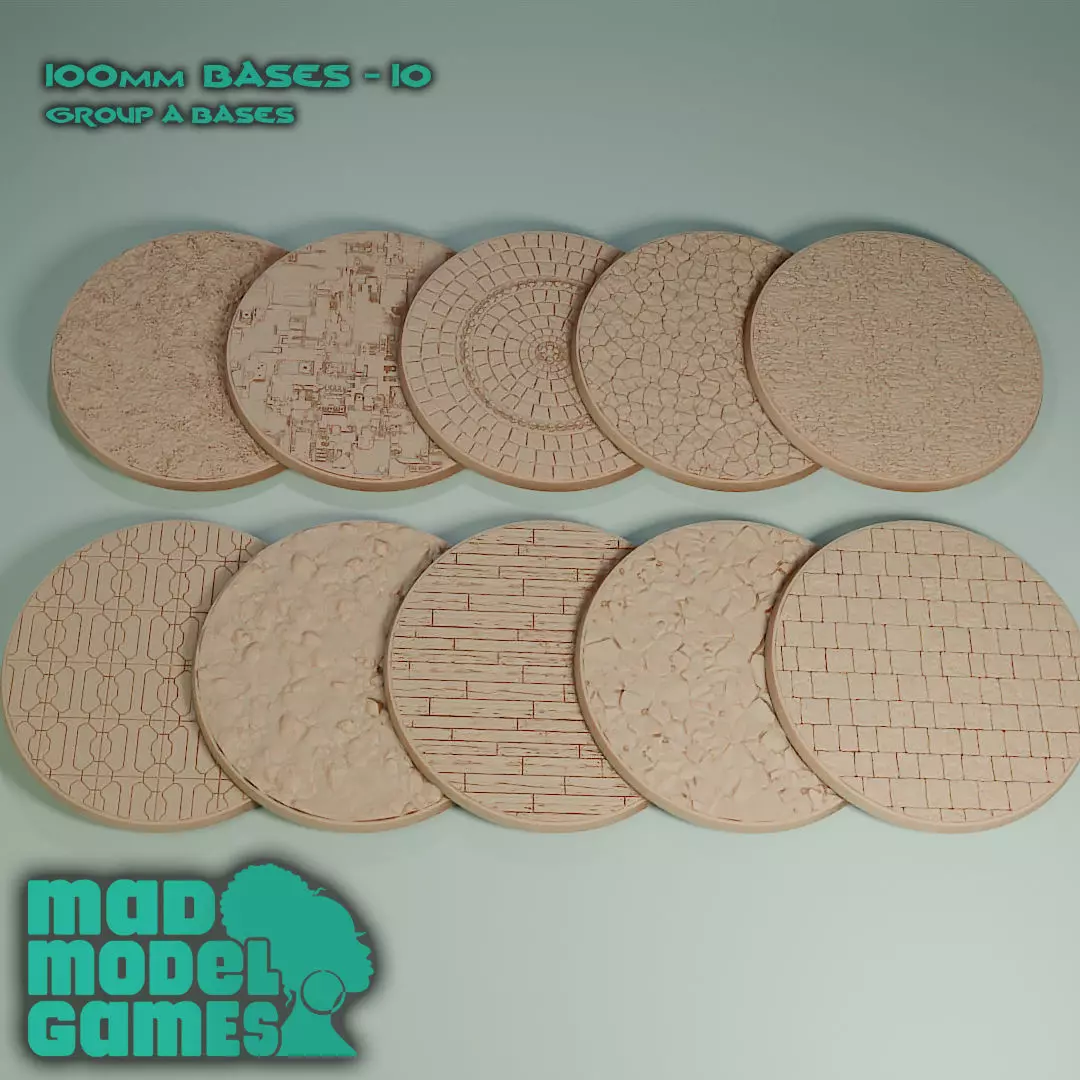100MM BASES - 10 - GROUP A - DND character bases 3D print model_0