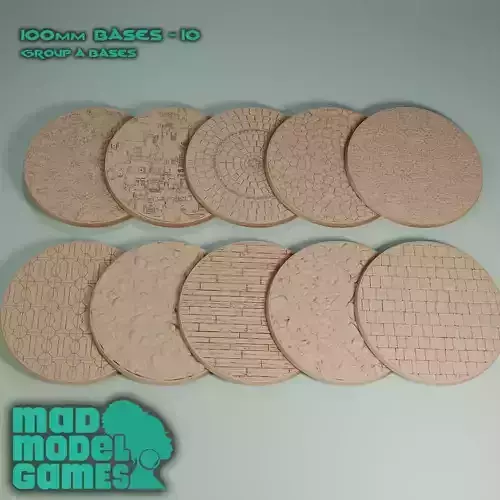 100MM BASES - 10 - GROUP A - DND character bases