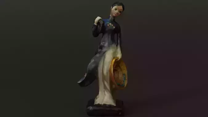 Vietnamese Girl Miniature Statue
