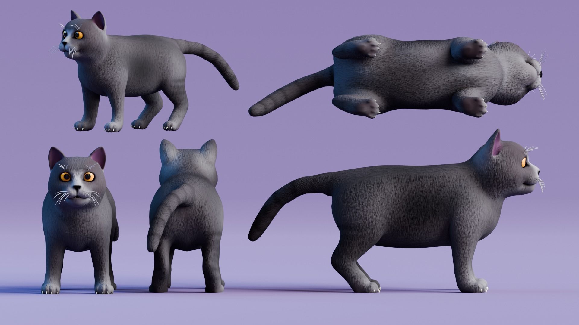 Stylized Cats - Bundle Edition Low-poly 3D model_27