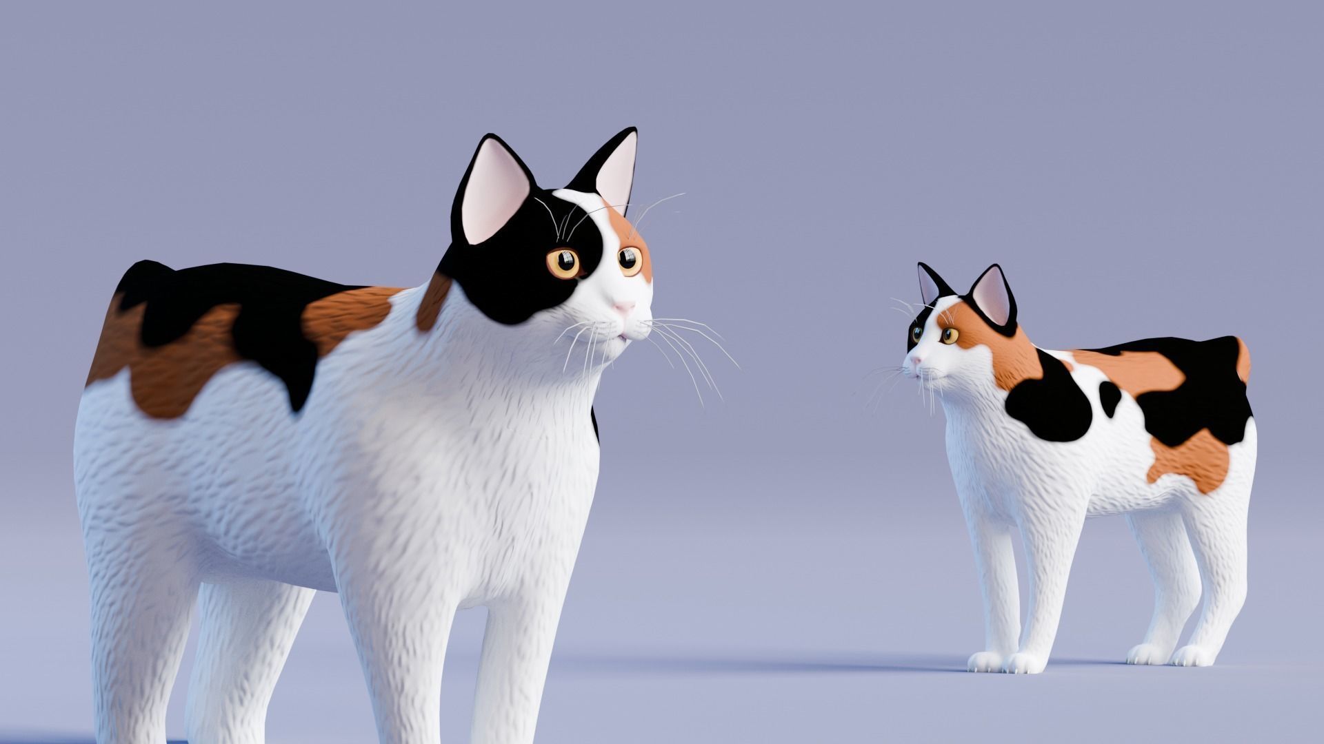 Stylized Cats - Bundle Edition Low-poly 3D model_37