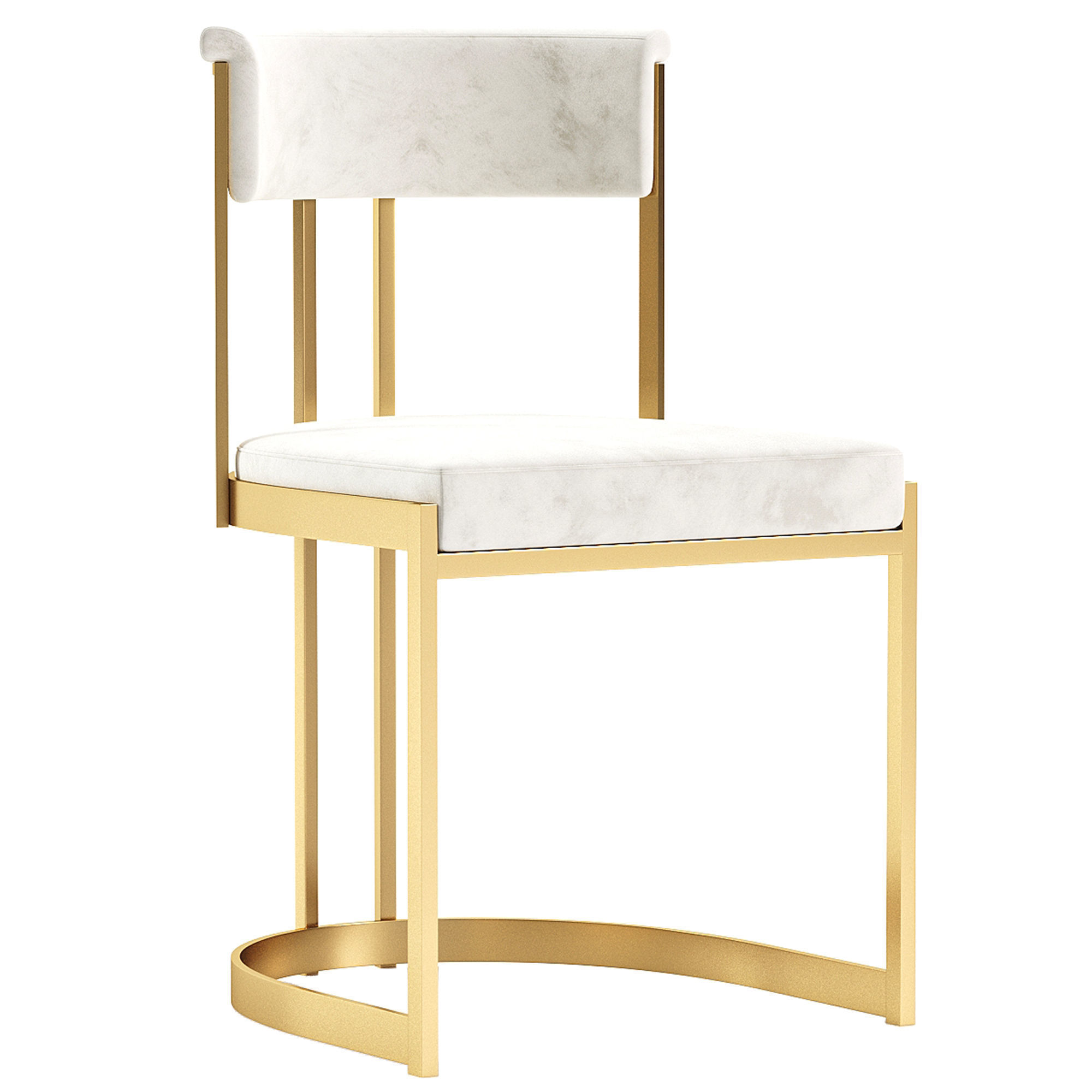 Adela Black Velvet Dining Chair 3D model_3