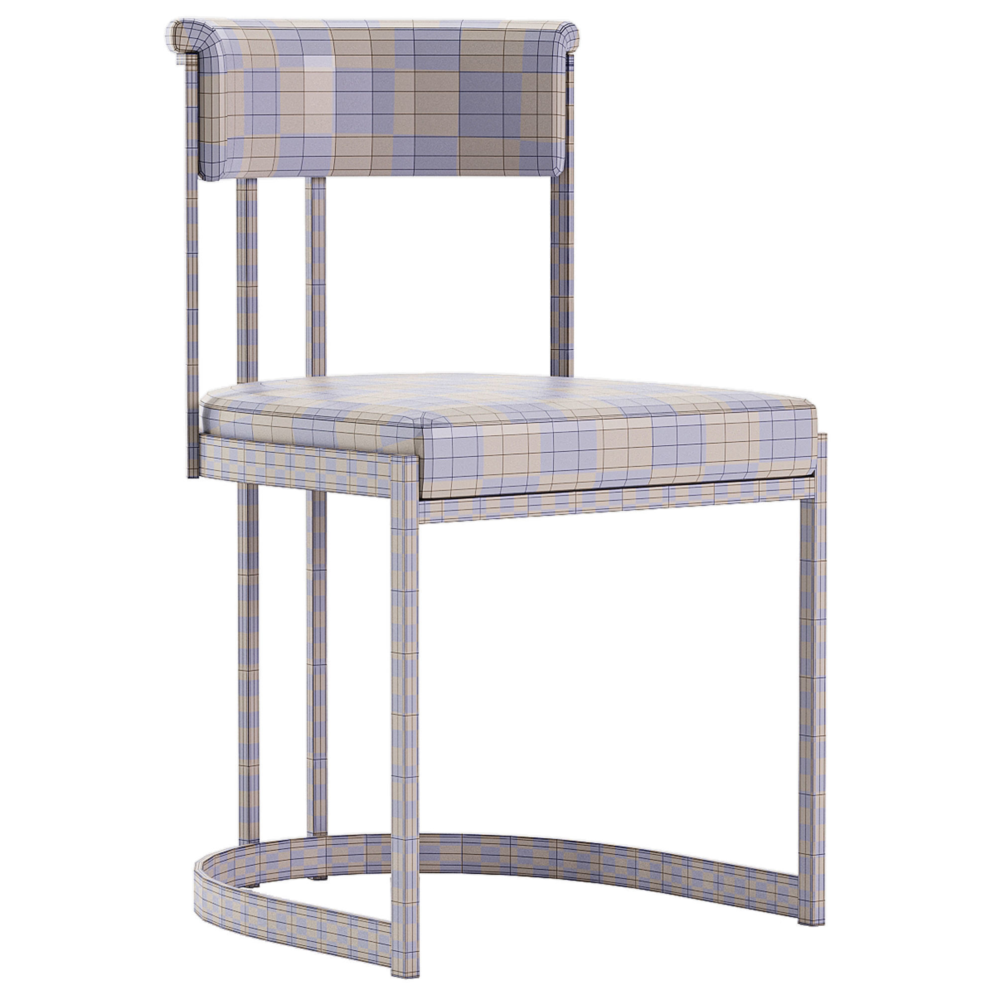 Adela Black Velvet Dining Chair 3D model_5